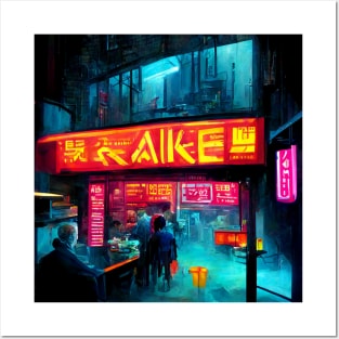 Nook Ramen Stall - Cyberpunk Cityscape Posters and Art